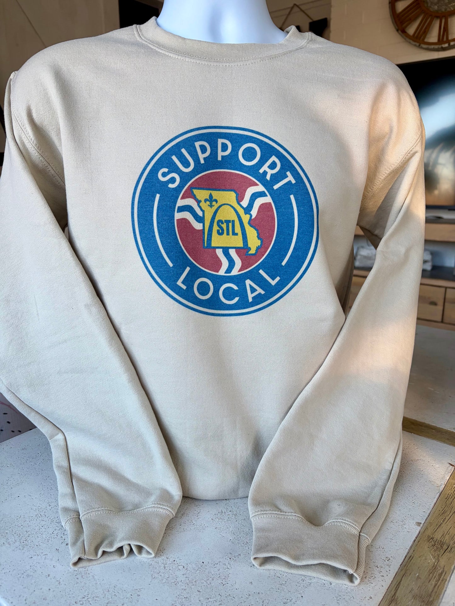 STL Support Local LOGO Sweatshirt - Sand