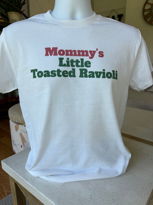 Mommy’s Little Toasted Ravioli Tee in Italian flag colors